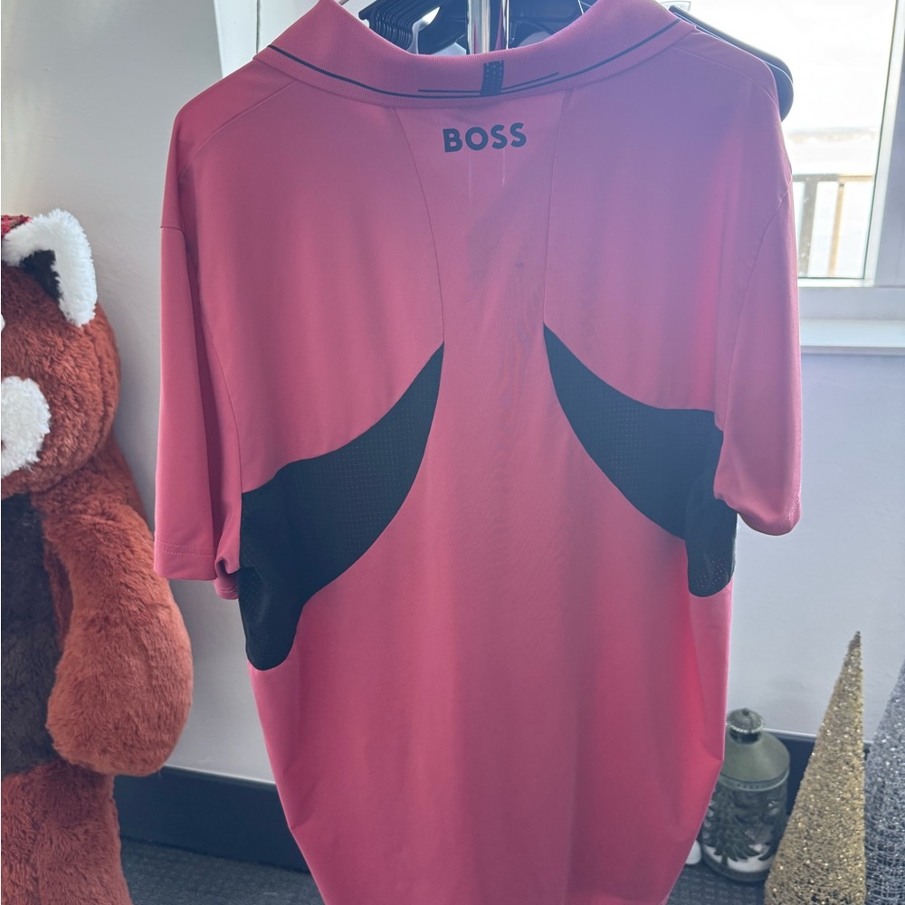 Men’s Boss Coral Pink Polo Size XXL - Picture 4 of 6